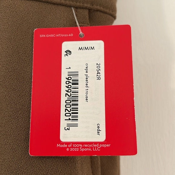 NWT SPANX Carefree Crepe Pleated Trouser Women's Medium Cedar - Picture 7 of 8